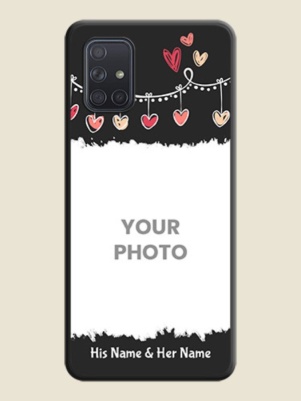 Custom Pink Love Hangings with Name on Space Black Custom Soft Matte Phone Cases - Galaxy A71 - alternate view