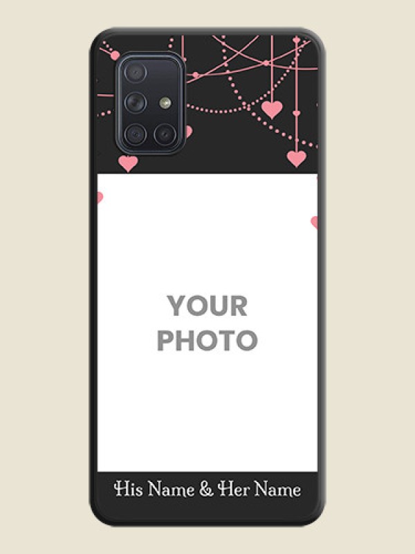 Custom Pink Love Hangings with Text on Space Black Custom Soft Matte Back Cover - Galaxy A71 - alternate view
