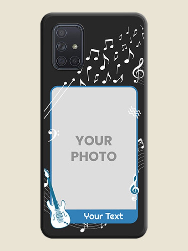 Custom Musical Theme Design with Text on Photo on Space Black Soft Matte Mobile Case - Galaxy A71 - alternate view