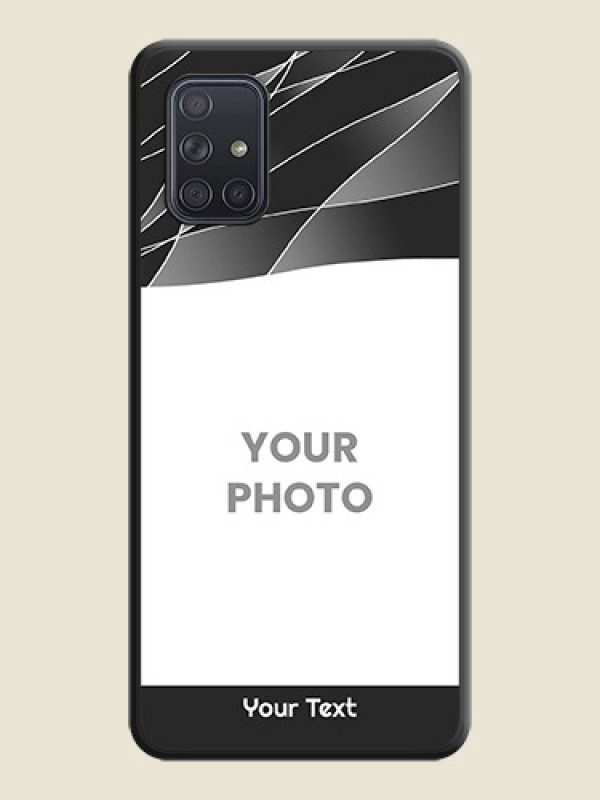 Custom Mixed Wave Lines on Photo on Space Black Soft Matte Mobile Cover - Galaxy A71 - alternate view