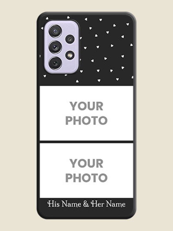Custom Miniature Love Symbols with Name on Space Black Custom Soft Matte Back Cover - Galaxy A72 - alternate view