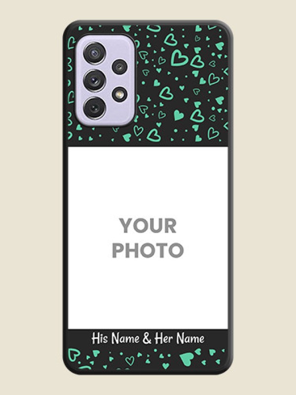 Custom Sea Green Indefinite Love Pattern on Photo on Space Black Soft Matte Mobile Cover - Galaxy A72 - alternate view