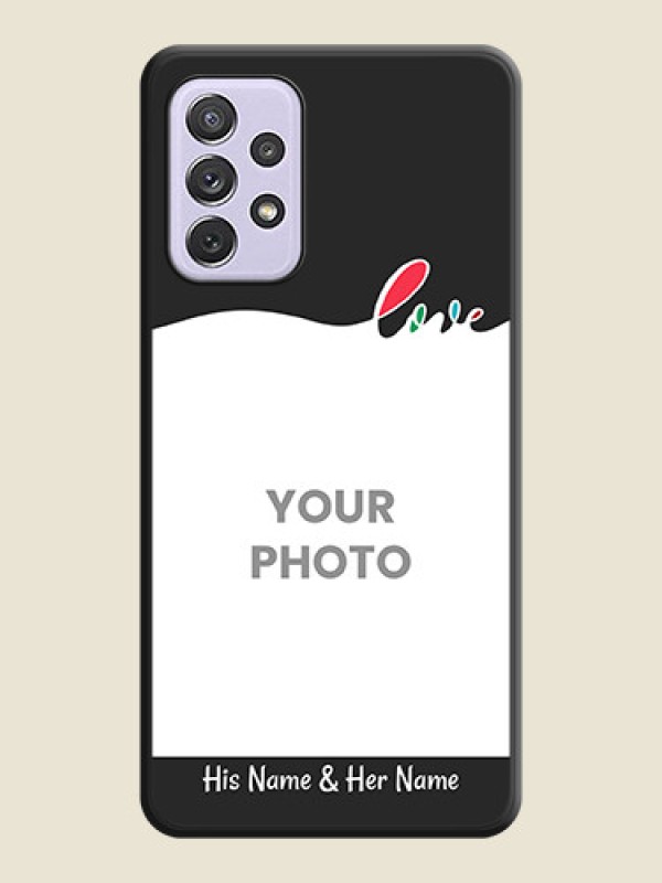 Custom Fall in Love Pattern with Picture on Photo on Space Black Soft Matte Mobile Case - Galaxy A72 - alternate view
