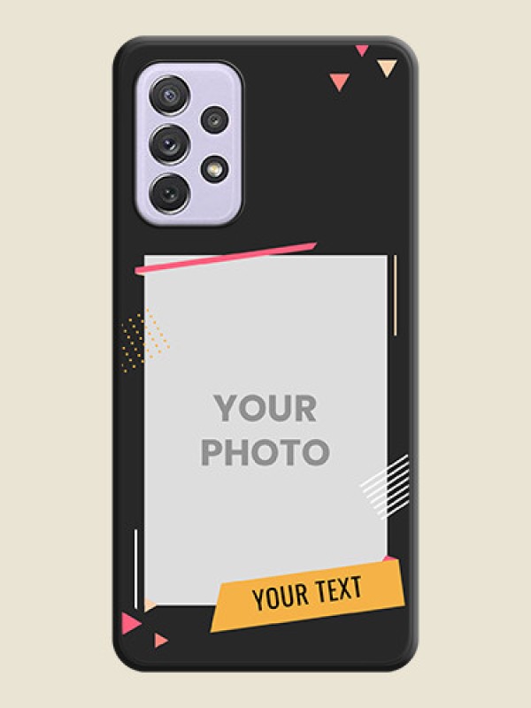 Custom Photo Frame with Triangle Small Dots on Photo on Space Black Soft Matte Back Cover - Galaxy A72 - alternate view