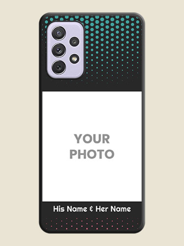 Custom Faded Dots with Grunge Photo Frame and Text on Space Black Custom Soft Matte Phone Cases - Galaxy A72 - alternate view