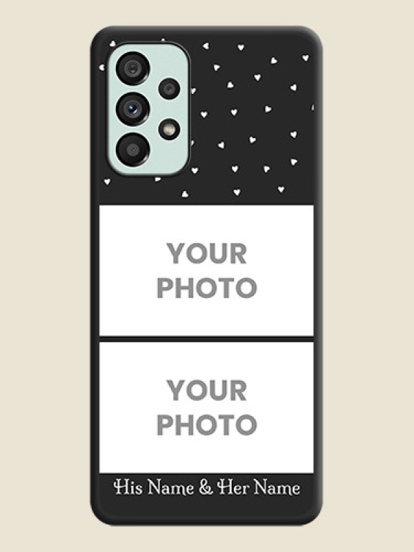 Custom Miniature Love Symbols with Name on Space Black Custom Soft Matte Back Cover - Galaxy A73 5G - alternate view