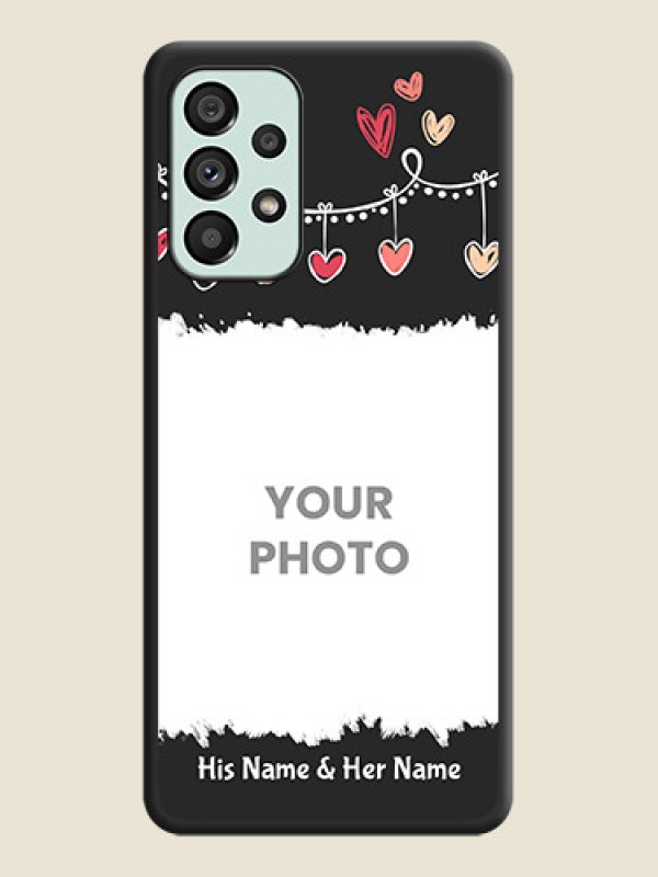 Custom Pink Love Hangings with Name on Space Black Custom Soft Matte Phone Cases - Galaxy A73 5G - alternate view