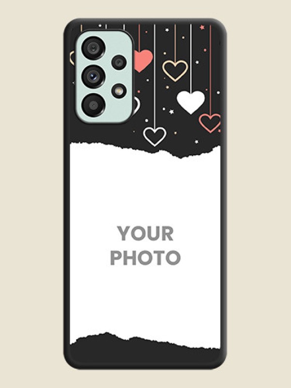 Custom Love Hangings with Splash Wave Picture on Space Black Custom Soft Matte Phone Back Cover - Galaxy A73 5G - alternate view