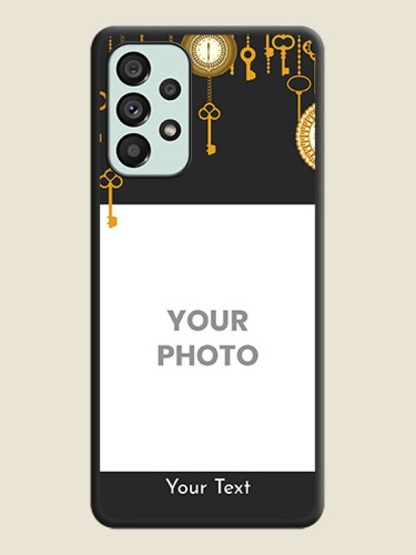 Custom Decorative Design with Text on Space Black Custom Soft Matte Back Cover - Galaxy A73 5G - alternate view