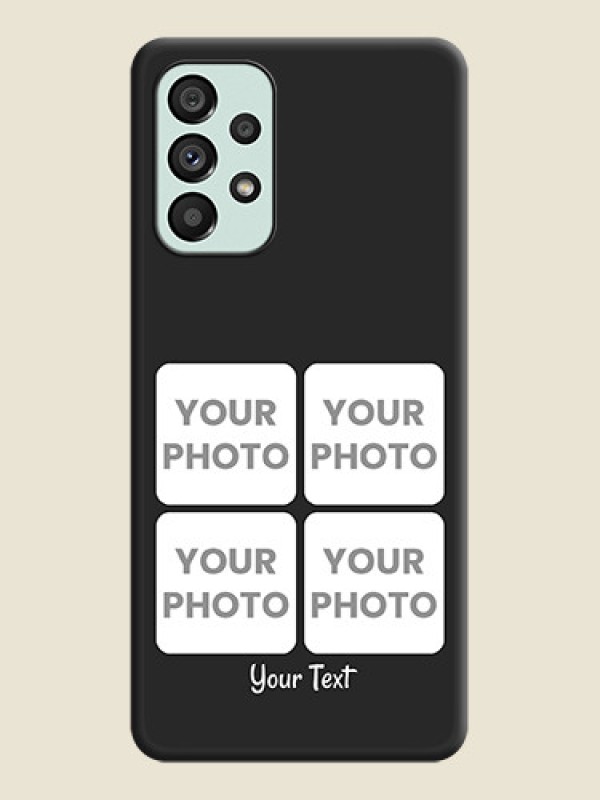 Custom Floral Art with 6 Image Holder on Photo on Space Black Soft Matte Mobile Case - Galaxy A73 5G - alternate view