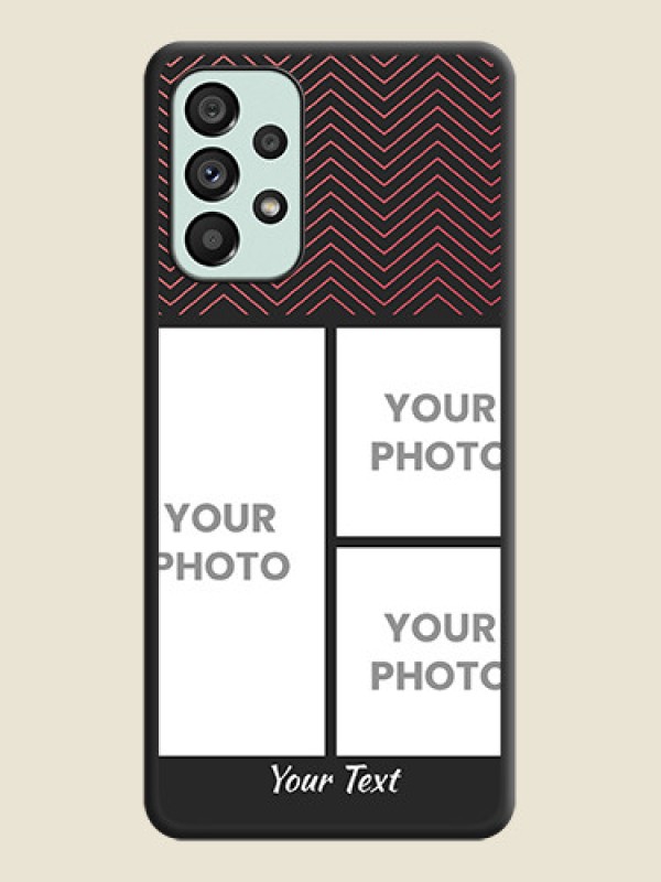 Custom Wave Pattern with 3 Image Holder on Space Black Custom Soft Matte Back Cover - Galaxy A73 5G - alternate view