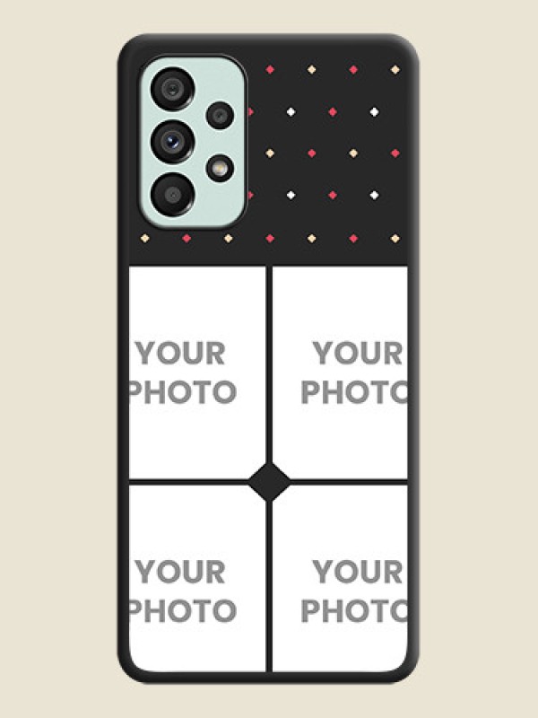 Custom Multicolor Dotted Pattern with 4 Image Holder on Space Black Custom Soft Matte Phone Cases - Galaxy A73 5G - alternate view