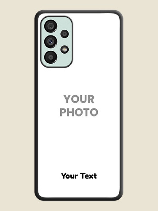 Custom Full Single Pic Upload With Text On Space Black Personalized Soft Matte Phone Covers -Samsung Galaxy A73 5G - alternate view