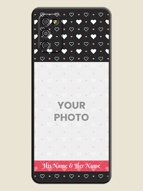 Custom White Color Love Symbols with Text Design on Photo on Space Black Soft Matte Phone Cover - Galaxy F02s - alternate view