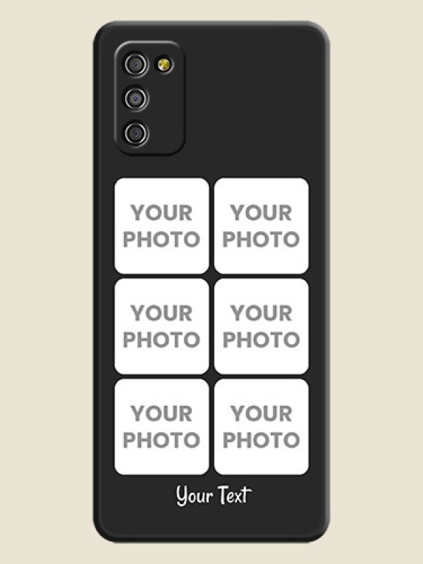 Custom Floral Art with 6 Image Holder on Photo on Space Black Soft Matte Mobile Case - Galaxy F02s - alternate view