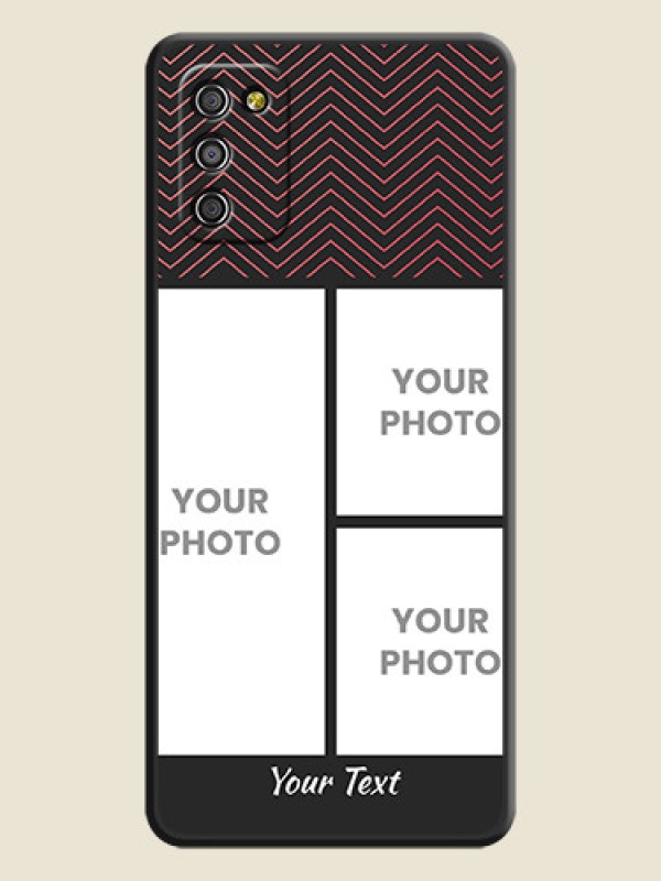 Custom Wave Pattern with 3 Image Holder on Space Black Custom Soft Matte Back Cover - Galaxy F02s - alternate view