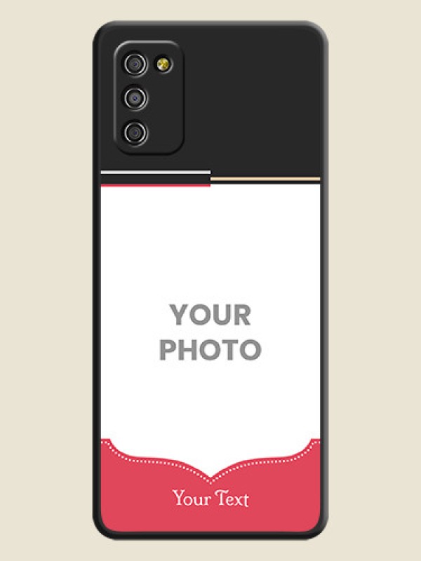 Custom Classic Plain Design with Name on Photo on Space Black Soft Matte Phone Cover - Galaxy F02s - alternate view