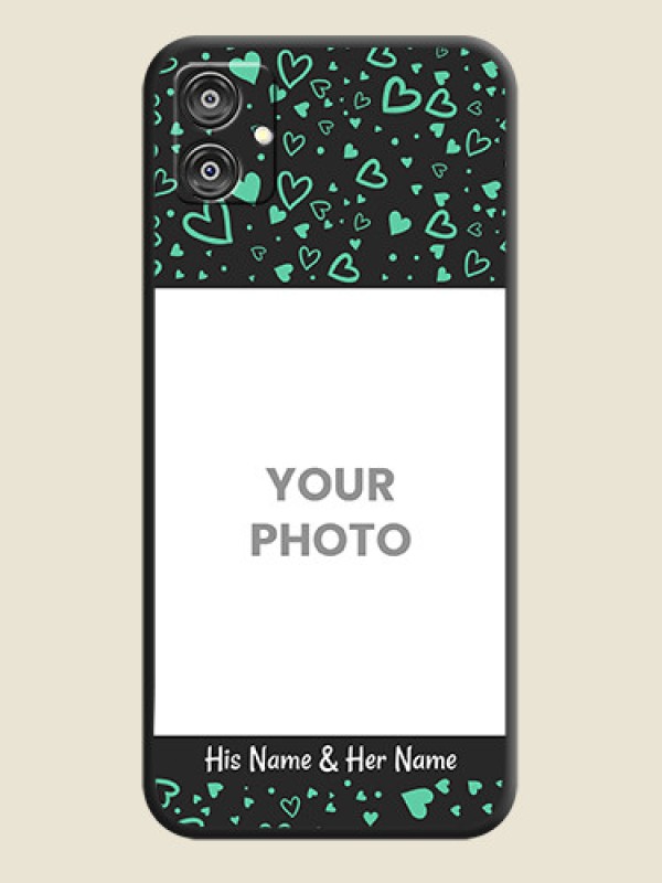 Custom Sea Green Indefinite Love Pattern - Photo on Space Black Soft Matte Mobile Cover - Galaxy F04 - alternate view