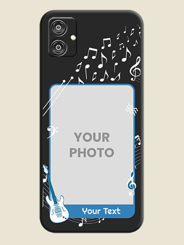 Custom Musical Theme Design with Text - Photo on Space Black Soft Matte Mobile Case - Galaxy F04 - alternate view