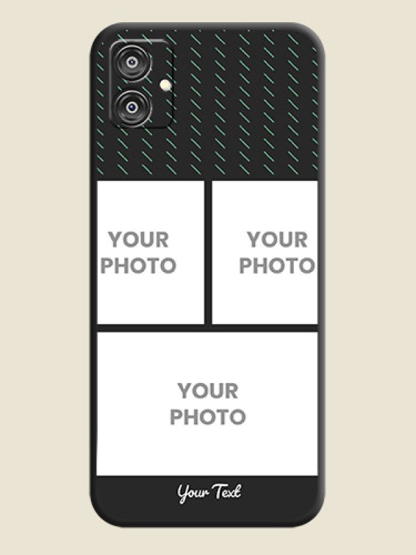 Custom Cross Dotted Pattern with 2 Image Holder on Personalised Space Black Soft Matte Cases - Galaxy F04 - alternate view