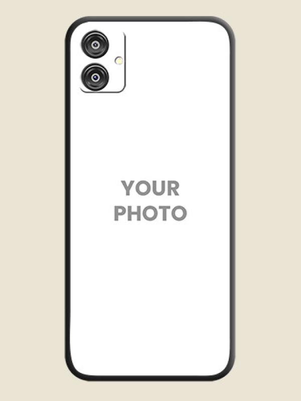 Custom Full Single Pic Upload On Space Black Personalized Soft Matte Phone Covers - Galaxy F04 - alternate view