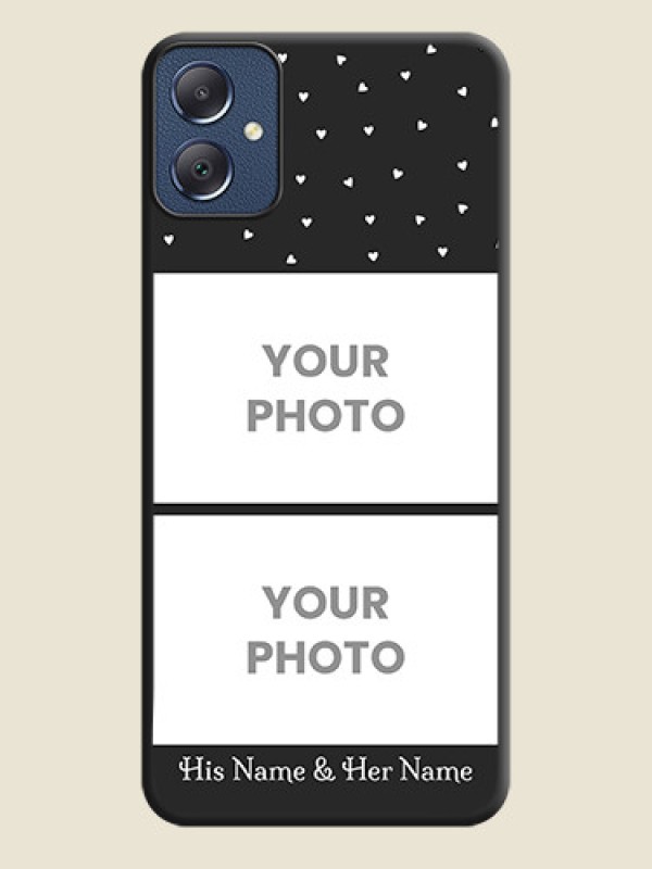 Custom Miniature Love Symbols with Name On Space Black Custom Soft Matte Mobile Back Cover - Galaxy F05 - alternate view