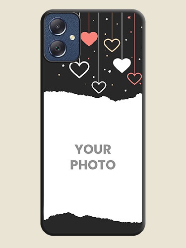 Custom Love Hangings with Splash Wave Picture On Space Black Custom Soft Matte Mobile Back Cover - Galaxy F05 - alternate view