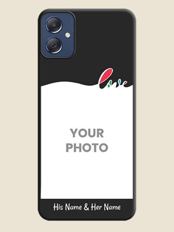 Custom Fall in Love Pattern with Picture on Photo On Space Black Custom Soft Matte Mobile Back Cover - Galaxy F05 - alternate view