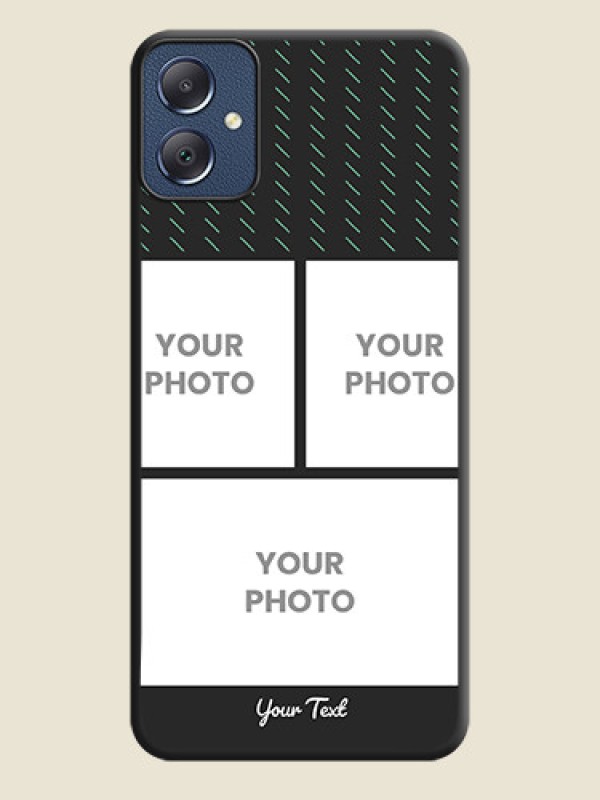 Custom Cross Dotted Pattern with 2 Image Holder On Space Black Custom Soft Matte Mobile Back Cover - Galaxy F05 - alternate view