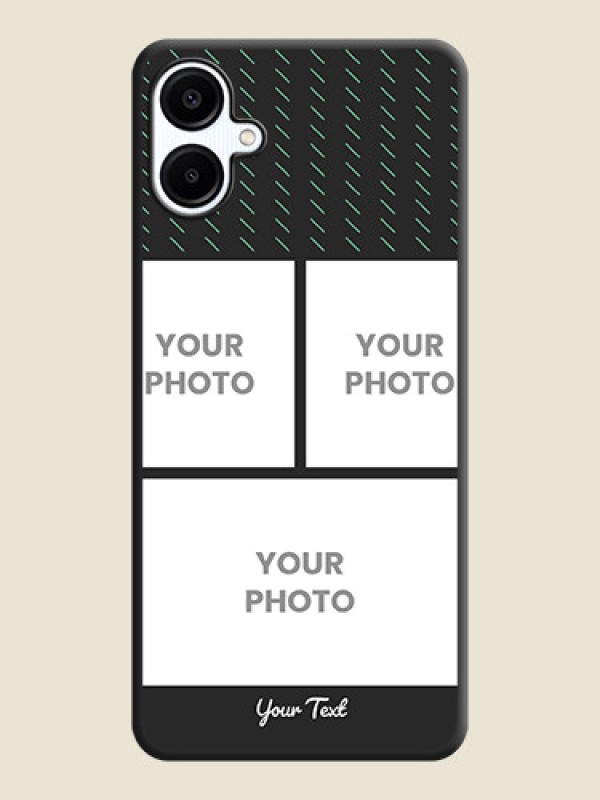 Custom Cross Dotted Pattern with 2 Image Holder On Space Black Custom Soft Matte Mobile Back Cover - Galaxy F06 - alternate view