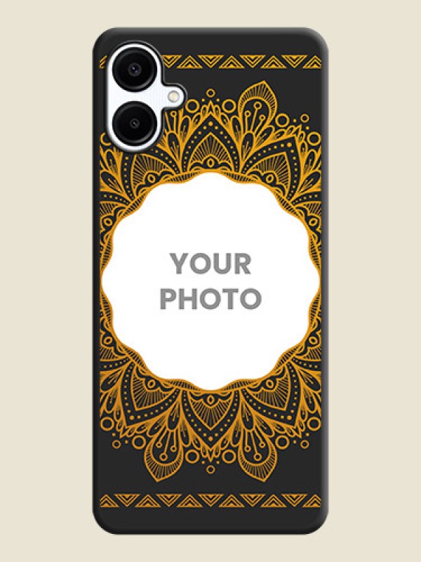 Custom Round Image with Floral Design On Space Black Custom Soft Matte Mobile Back Cover - Galaxy F06 - alternate view