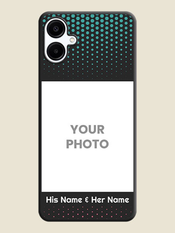 Custom Faded Dots with Grunge Photo Frame and Text On Space Black Custom Soft Matte Mobile Back Cover - Galaxy F06 - alternate view