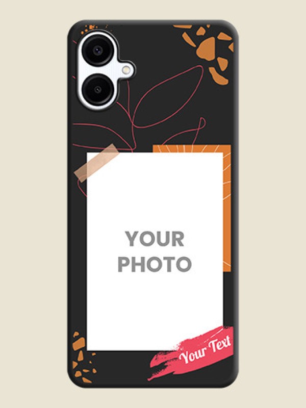 Custom Orange Photo Frame On Space Black Custom Soft Matte Mobile Back Cover - Galaxy F06 - alternate view