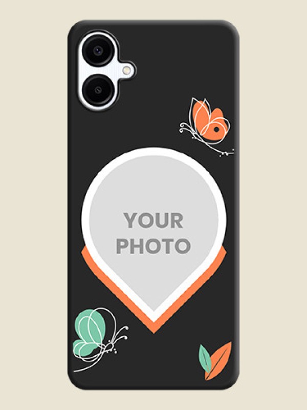 Custom Upload Pic With Simple Butterly Design On Space Black Custom Soft Matte Mobile Back Cover - Galaxy F06 - alternate view