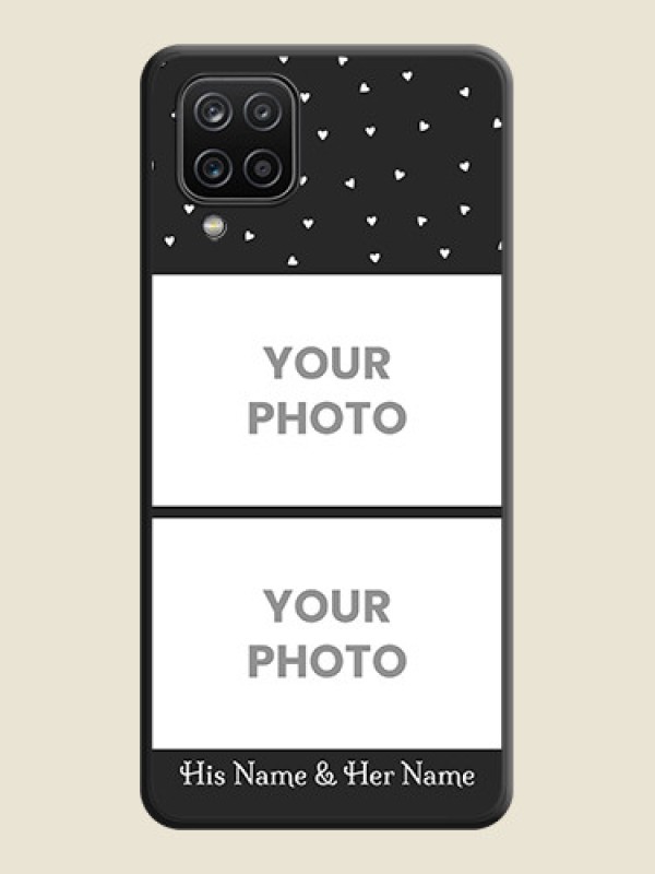 Custom Miniature Love Symbols with Name on Space Black Custom Soft Matte Back Cover - Galaxy F12 - alternate view