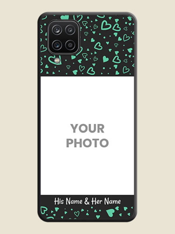 Custom Sea Green Indefinite Love Pattern on Photo on Space Black Soft Matte Mobile Cover - Galaxy F12 - alternate view