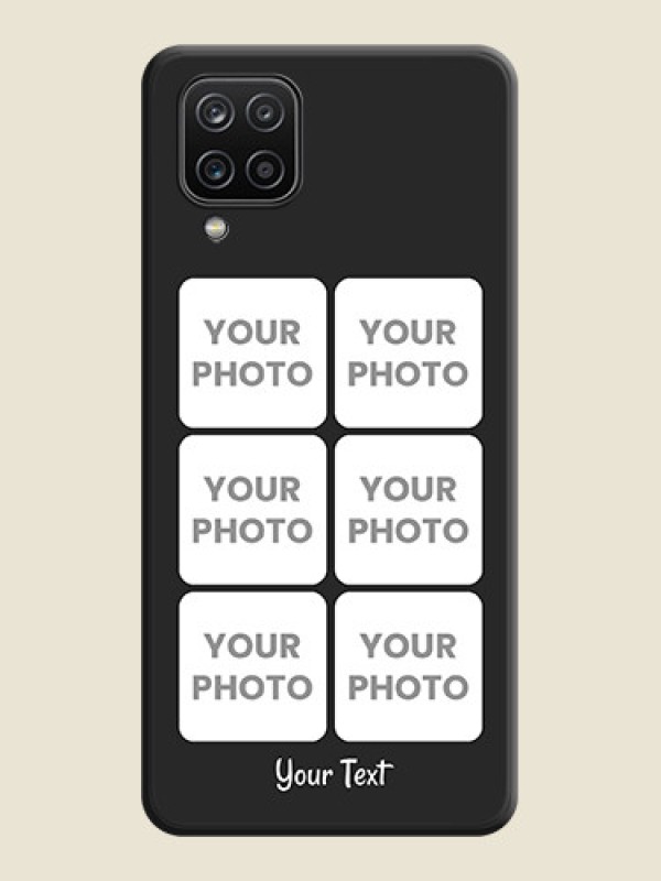 Custom Floral Art with 6 Image Holder on Photo on Space Black Soft Matte Mobile Case - Galaxy F12 - alternate view