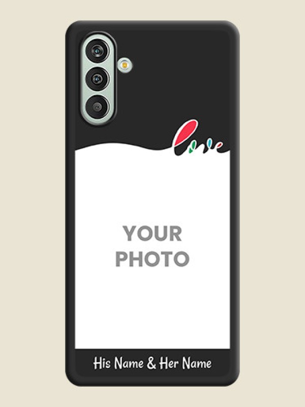 Custom Fall in Love Pattern with Picture on Photo on Space Black Soft Matte Mobile Case - Xamsung Galaxy F13  - alternate view