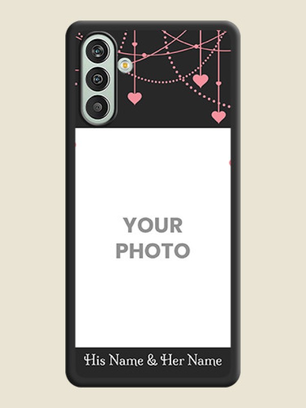 Custom Pink Love Hangings with Text on Space Black Custom Soft Matte Back Cover - Xamsung Galaxy F13  - alternate view