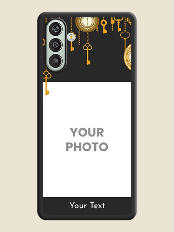 Custom Decorative Design with Text on Space Black Custom Soft Matte Back Cover - Xamsung Galaxy F13  - alternate view