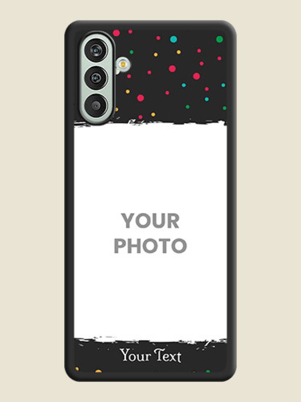 Custom Multicolor Dotted Pattern with Text on Space Black Custom Soft Matte Phone Back Cover - Xamsung Galaxy F13  - alternate view