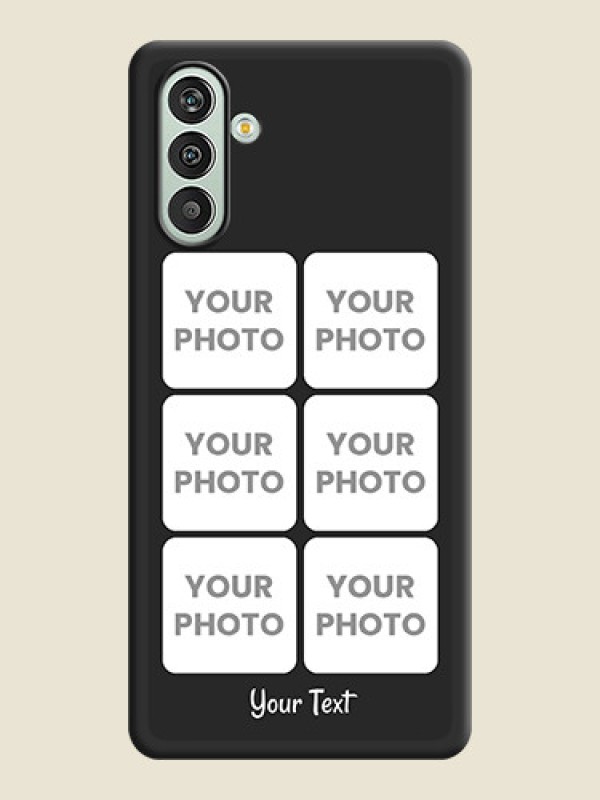Custom Floral Art with 6 Image Holder on Photo on Space Black Soft Matte Mobile Case - Xamsung Galaxy F13  - alternate view