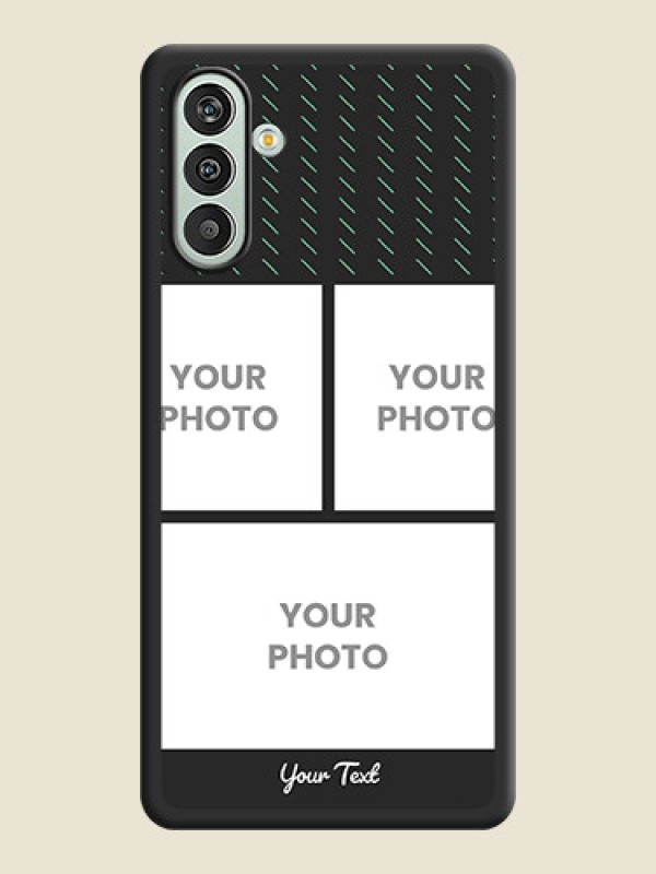 Custom Cross Dotted Pattern with 2 Image Holder  on Personalised Space Black Soft Matte Cases - Xamsung Galaxy F13  - alternate view