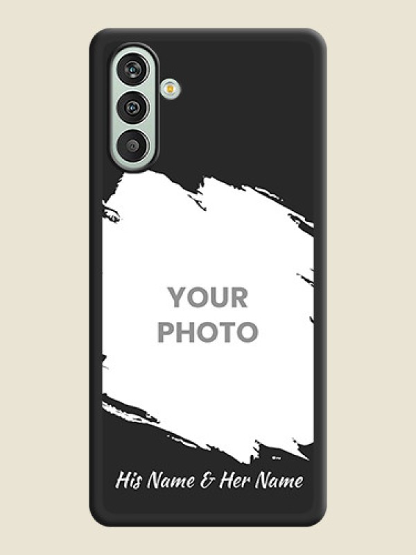 Custom Grunge Brush Strokes on Photo on Space Black Soft Matte Back Cover - Xamsung Galaxy F13  - alternate view