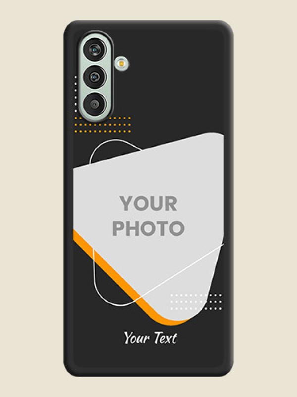 Custom Yellow Triangle on Photo on Space Black Soft Matte Phone Cover - Xamsung Galaxy F13  - alternate view