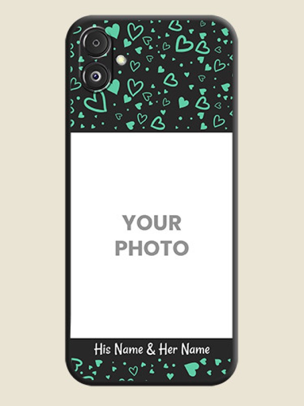 Custom Sea Green Indefinite Love Pattern - Photo on Space Black Soft Matte Mobile Cover - Galaxy F14 5G - alternate view