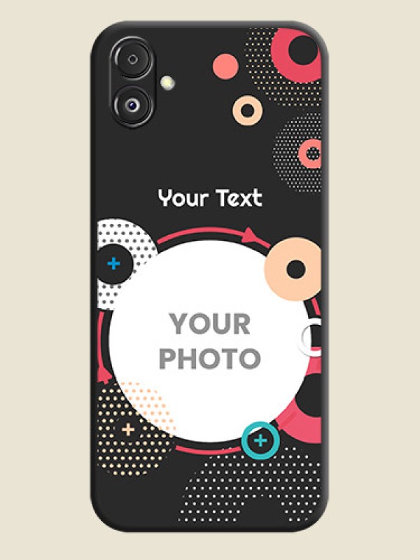 Custom Multicoloured Round Image on Personalised Space Black Soft Matte Cases - Galaxy F14 5G - alternate view