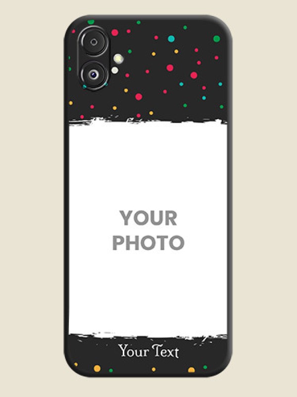 Custom Multicolor Dotted Pattern with Text on Space Black Custom Soft Matte Phone Back Cover - Galaxy F14 5G - alternate view