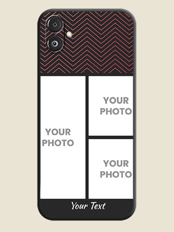 Custom Wave Pattern with 3 Image Holder on Space Black Custom Soft Matte Back Cover - Galaxy F14 5G - alternate view