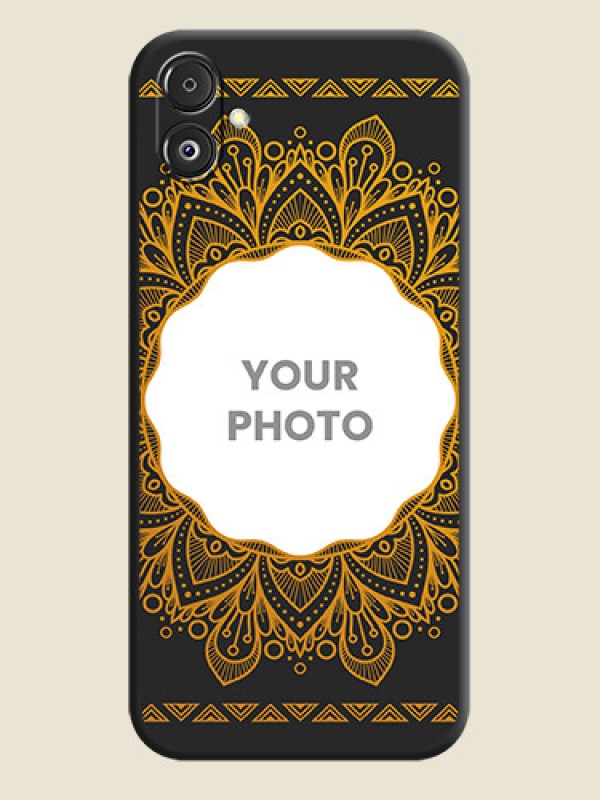 Custom Round Image with Floral Design - Photo on Space Black Soft Matte Mobile Cover - Galaxy F14 5G - alternate view